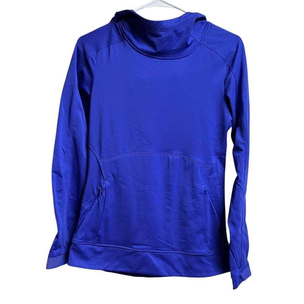 Athleta Cowl Neck Hoodie Women's XS Purplish Blue Kangaroo Pocket